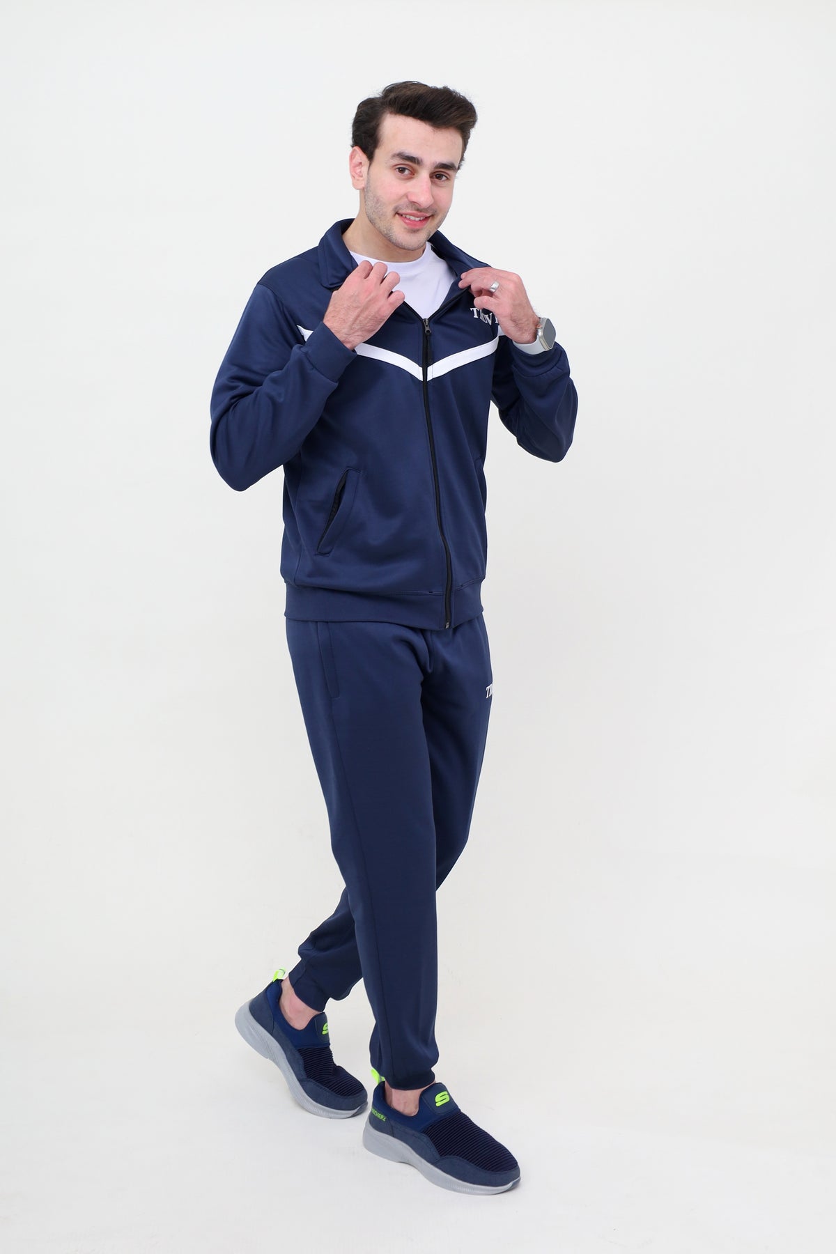 Navy V-Style Zipper Activewear