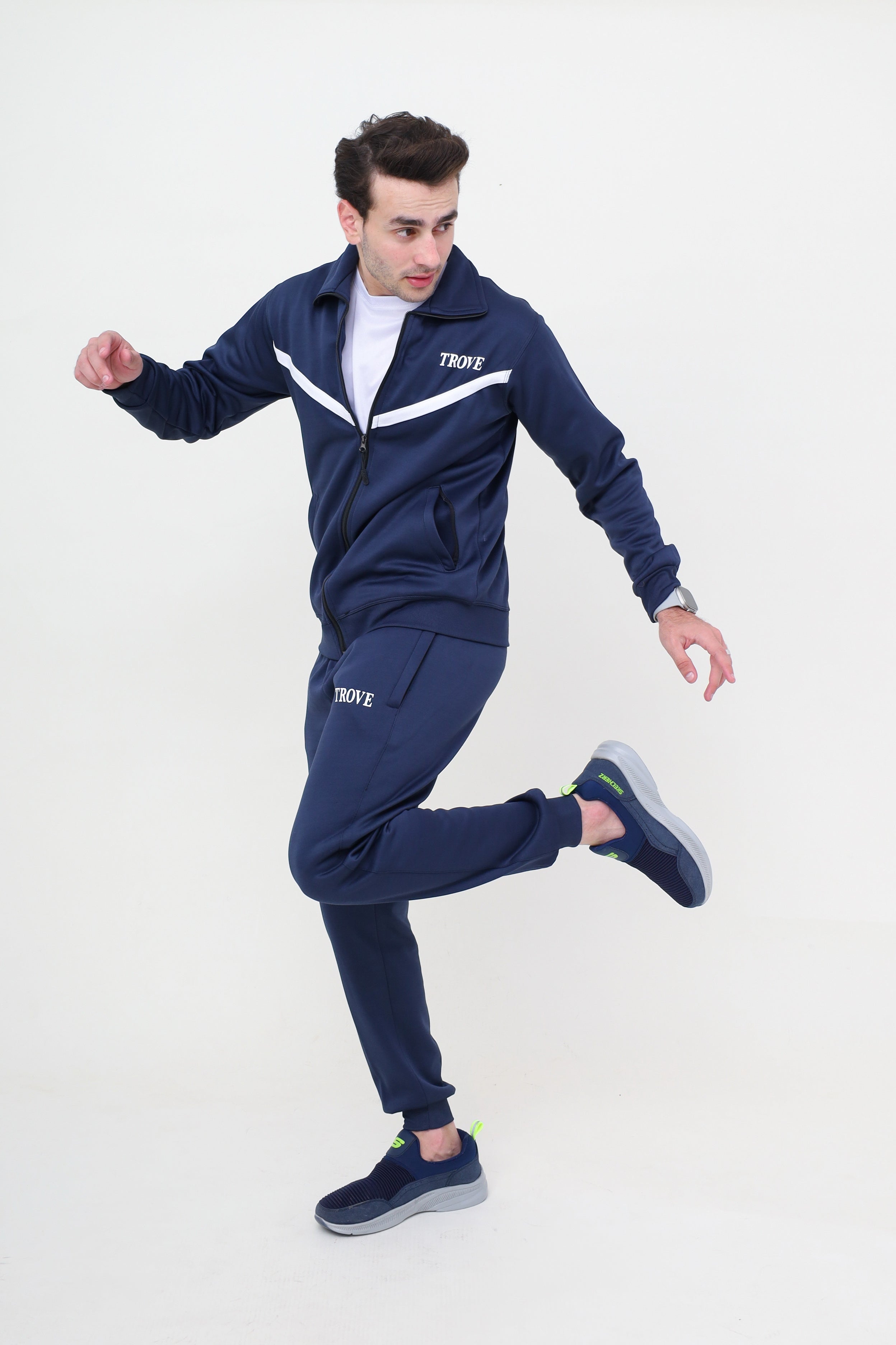 Navy V-Style Zipper Activewear