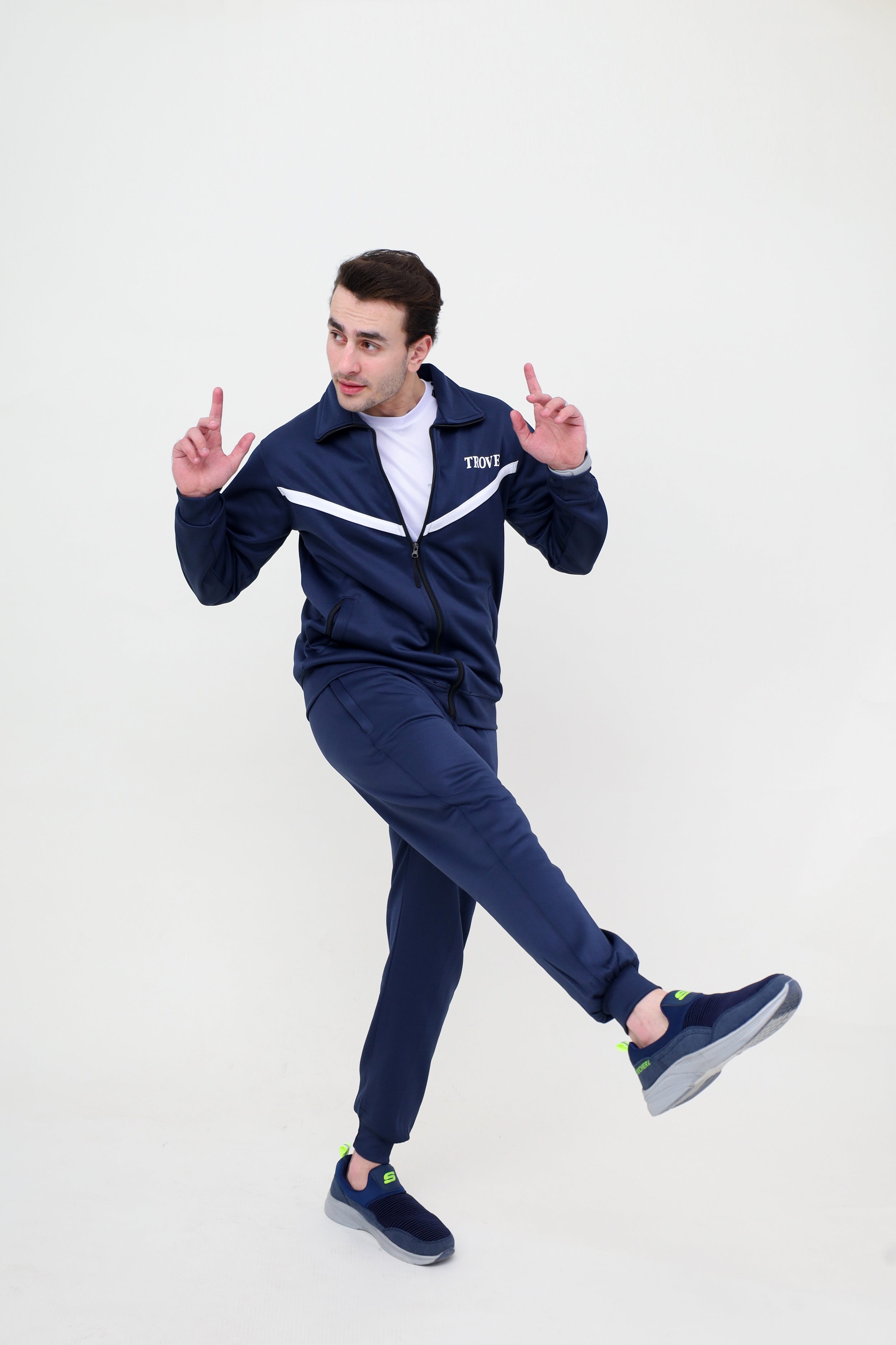 Navy V-Style Zipper Activewear