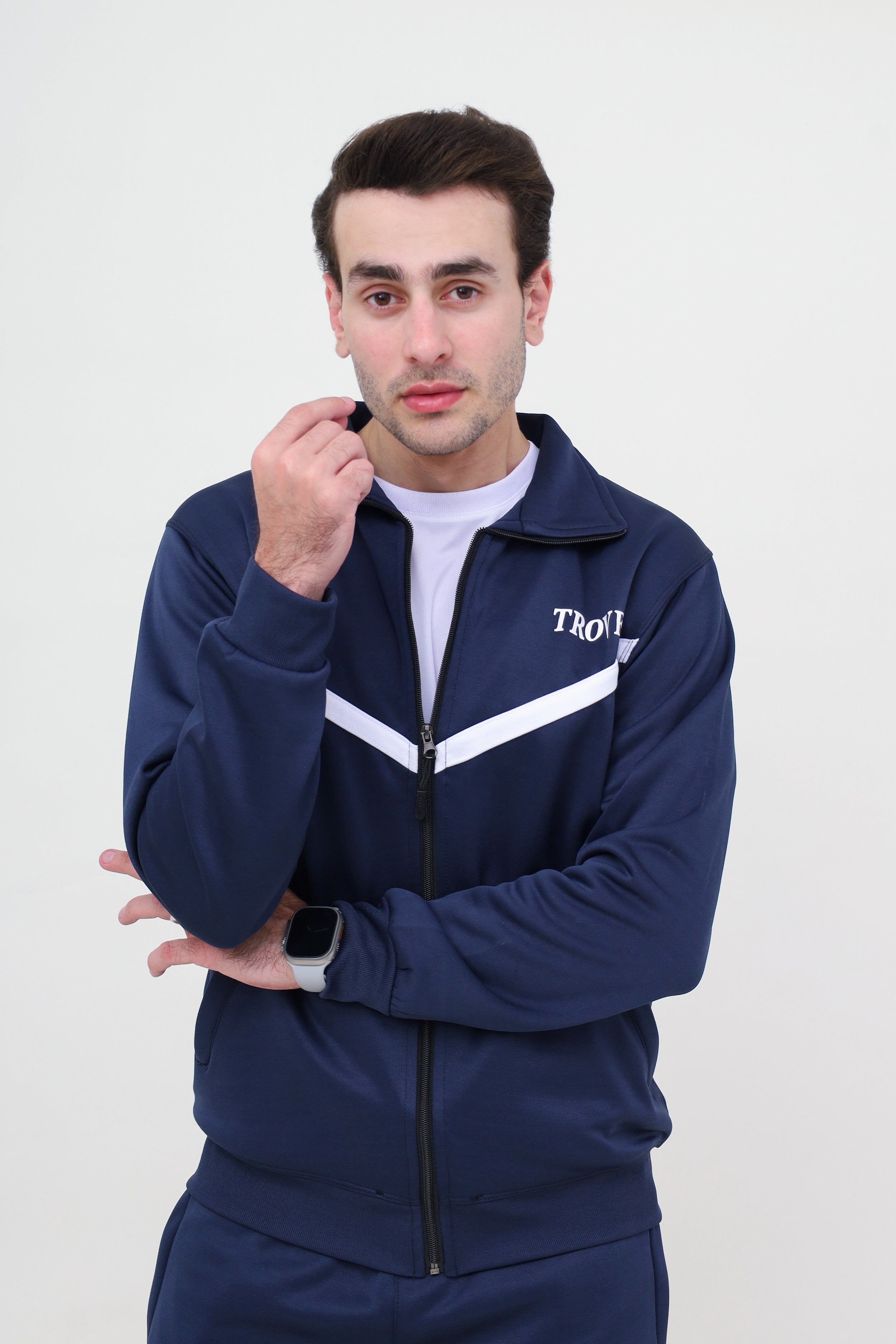 Navy V-Style Zipper Activewear