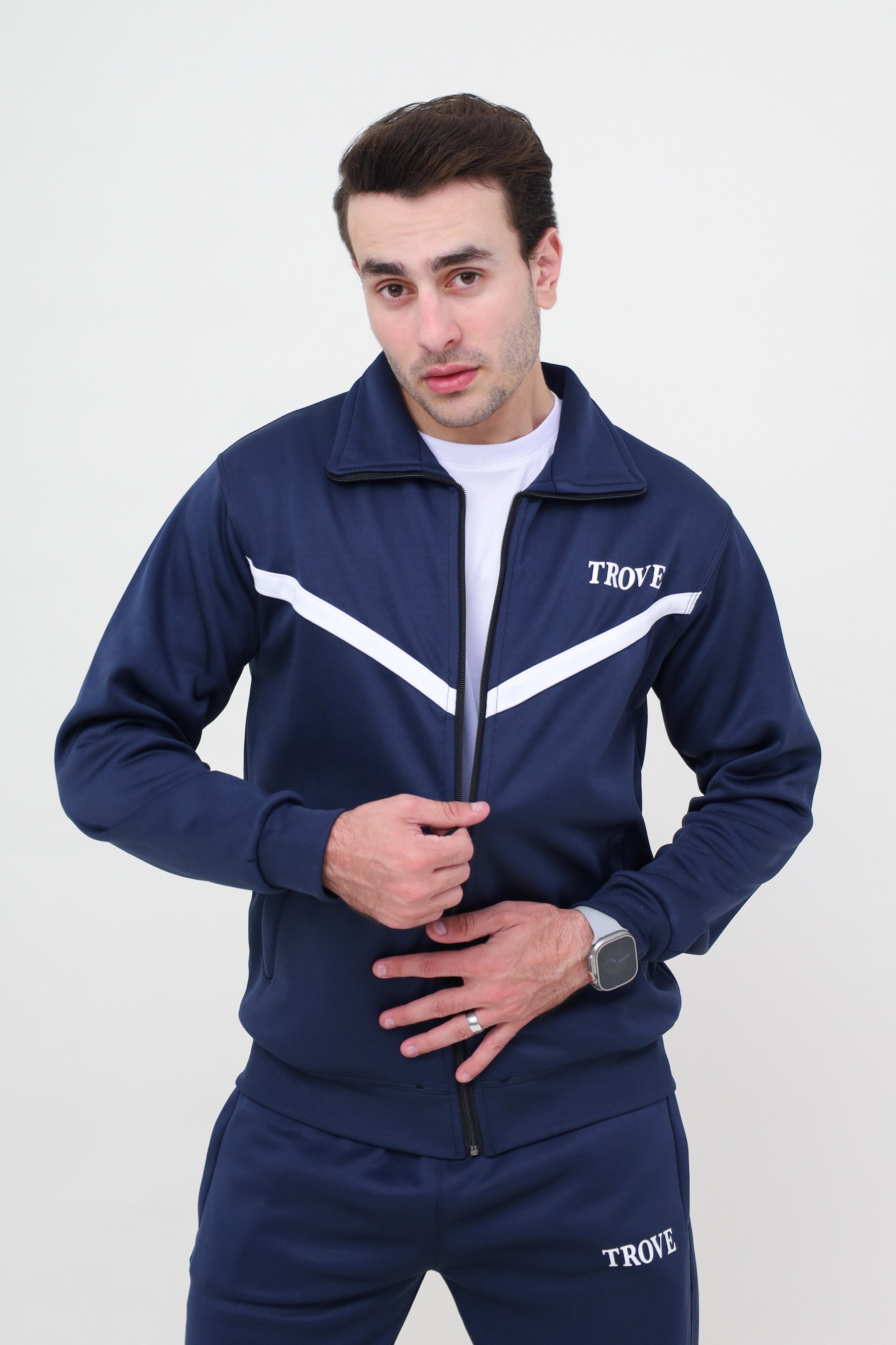 Navy V-Style Zipper Activewear